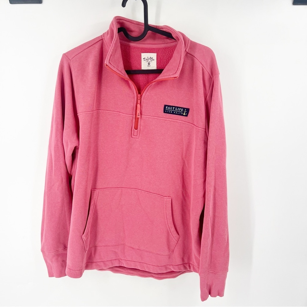 SALT LIFE PINK PULLOVER ZIP UP SIZE MEDIUM